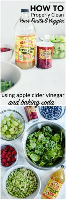 how much vinegar and baking soda to clean fruit